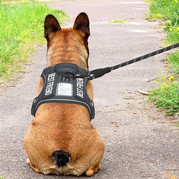 Beebiepet Heavy Duty Tactical Dog Harness for Medium Dogs, No Pull Adjustable Pet Harness Reflective Service Training Easy Control Pet Vest Military K9 Working Dog Harnesses- Medium, Black