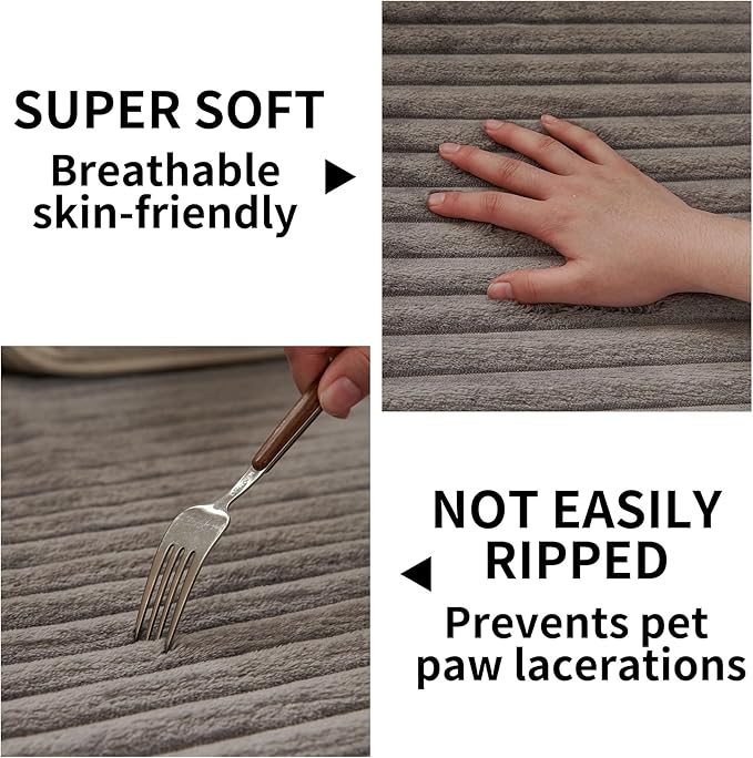 HAOMAIJIA Waterproof Couch Cover for Dogs Washable,Faux Fur Pet Couch Covers for Sofa,Soft Dog Bed Cover Non-Slip Couch Covers for 3 Cushion Couch Sofa Pet Friendly (Grey, 35" x 62")