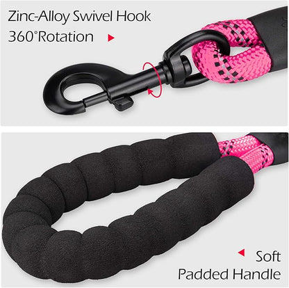 PoyPet Dog Harness and Leash Combo, Escape Proof No Pull Vest Harness, with 5 Feet Leash, Reflective Adjustable Soft Padded Pet Harness with Handle for Small to Large Dogs(Pink,M)