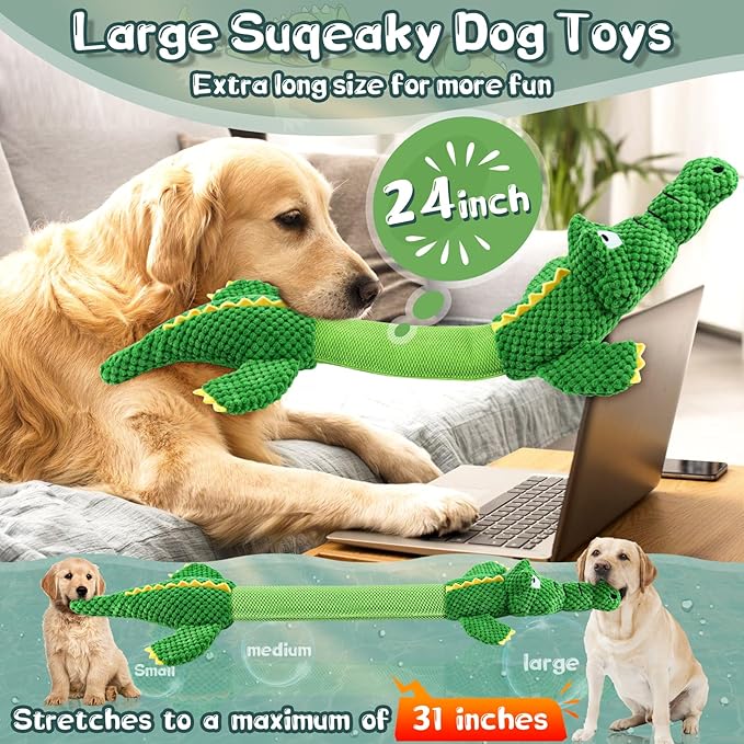 WOWBALA Dog Toys for Aggressive Chewers : Tough Interactive Tug of War Dog Toys-Squeaky Chew Toys for Small,Medium,Large Breed