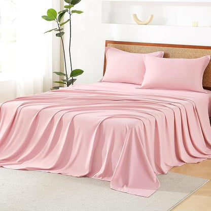 Litanika Pink Full Size Comforter Set with Sheets - 7 Pieces Bed in a Bag Full Boho Tufted Complete Bedding Sets with Comforter, Sheets, Pillowcases & Shams