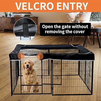 PJYuCien Square Top Cover - Fits 8 Panels 32 Inch Width Metal Dog Fence Dog Playpen (Note: Only PlayPen Top Cover, NO PLAYPEN)