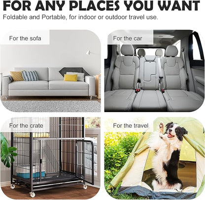 JoicyCo Dog Bed Soft Dog Crate Bed Pad Mat, 42 in Non Slip Bottom Washable Beds for Large Dogs, Pet Bed Mattress Kennel Pad, Dark Brown