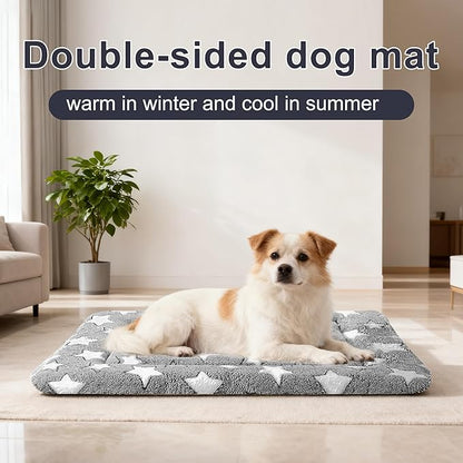 pobopobo Dog Bed Mat, Reversible Crate Pads for Small/Medium/Large Dogs & Cats Sleeping, Portable & Soft, Dog Beds Crate Pad M(30"*20"*1.5")