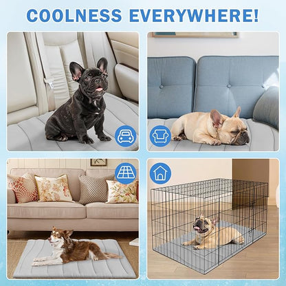 SCENEREAL Dog Cooling Mat for Crate, Thicken Self-Cooling Dog Pad Reversible (Cool & Warm), 36"x23" Pet Cool Bed for M Large XL Dogs,Kennel Sofa Mats Machine Washable, Durable Non-Toxic Gel, Outdoor