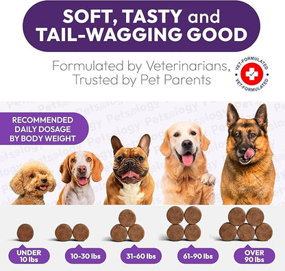 Advanced Melatonin for Dogs - 170 Dog Melatonin Calming Chews for Small and Large Dogs - Natural Hemp Dog Sleep Aid, Puppy Sleeping Pills, Anxiety, Stress, Separation, Barking, Fireworks - Made in USA