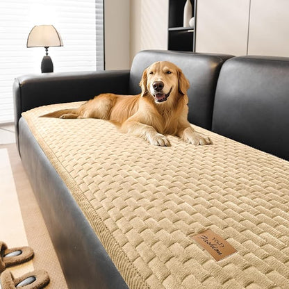 Couch Covers for Dogs Washable, Velvet Dog Couch Cover Protector, Fuzzy Plush Pet Sofa Cover for Loveseat, Sofa Covers for Pets(1,Light Brown,27.6"x59.1", 2 Seater Sofa Pad Cover)