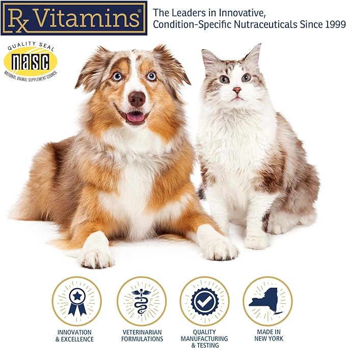Rx Vitamins Immuno Support, Immune Support for Dogs and Cats - 60ct Supplement with Shiitake Mushroom, Arabinogalactan, and Lutein -