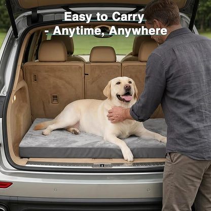 Waterproof Dog Bed Medium Size Dog, Outdoor Washable Crate Pad 30 inch, Orthopedic Foam Pet Bed with Removable Cover Reversible, Outdoor Anti-Slip Kennel Pad 29"x18", Gray