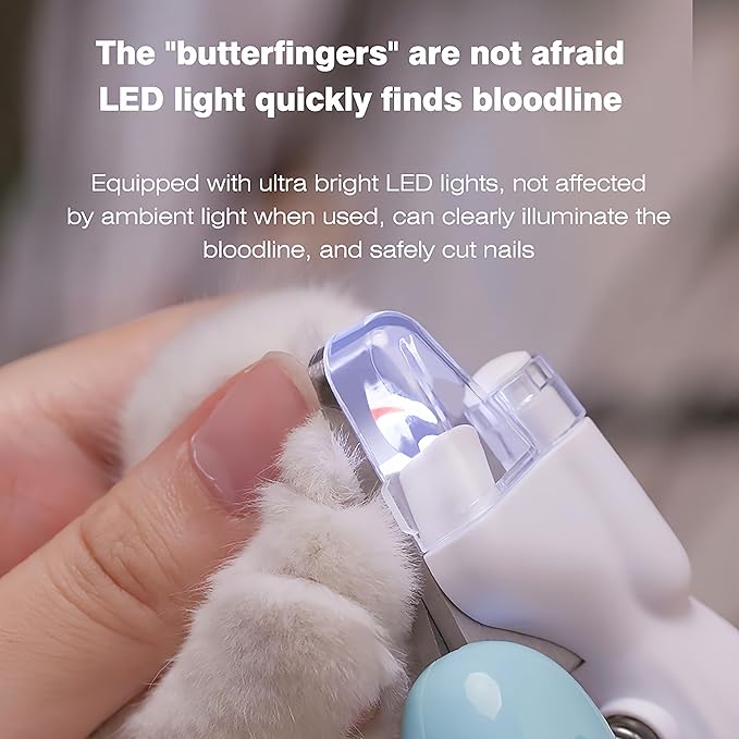 Cat & Dog Nail Clippers with LED Light, Illuminates Nail Bloodline to Prevent Overcutting, Pet Nail Trimmer with Safety Guard & Built-in Nail Catcher for Dog Cat Rabbit Small Animals(CoffeeBrown)