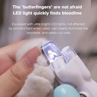Cat & Dog Nail Clippers with LED Light, Illuminates Nail Bloodline to Prevent Overcutting, Pet Nail Trimmer with Safety Guard & Built-in Nail Catcher for Dog Cat Rabbit Small Animals(CoffeeBrown)