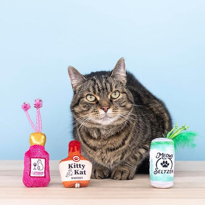 Fringe Studio Kitten My Drink ON, Small Plush Cat Toy 3PCS Set, PetShop Collection (904040)