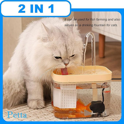 USB Cat Water Fountain,Dog Water Dispenser for Camping,Automatic Pet Fountain with Acrylic Curved Outlet Tube,Bowl,1 Filter Cotton,Outdoors,Green PC101-5