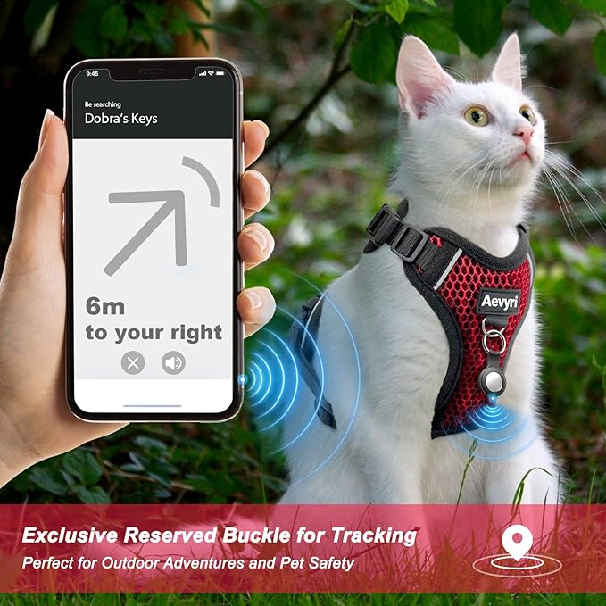 Cat Harness and Leash for Walking Escape Proof Soft Adjustable Cat Leash Breathable Honeycomb Structure Comfortable Vest Easy to Wear Kitten Harness for Outdoor Travel, Honeycomb Red, S