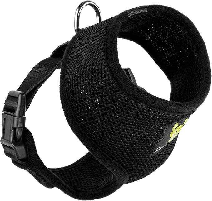 EcoBark Dog Harness - Eco-Friendly Max Comfort Harnesses - Luxurious Soft Mesh Halter - Over the Head Harness Vest- No Pull and No Choke for Puppy, Toy Breeds & Small Dogs (Small, Black)