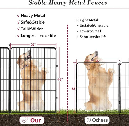 Dog Playpen 40 inch 36 Panels Indoor Outdoor Dog Pen for Large/Medium/Small Dogs Heavy Duty Metal Dog Fence Outdoor for Yard, Puppy Playpen with Door Portable Pet Fence for RV Camping Yard