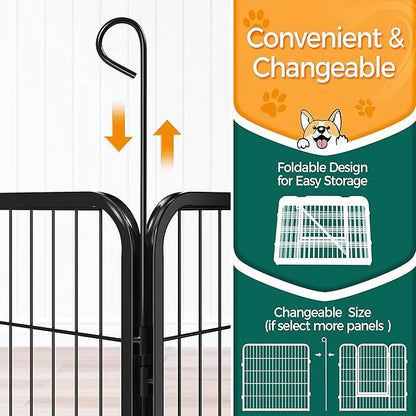 Topeakmart Dog Playpen Outdoor Puppy Exercise Pen Indoor Portable Pet Fence for Yard/RV Camping, 32 Inch 32 Panels