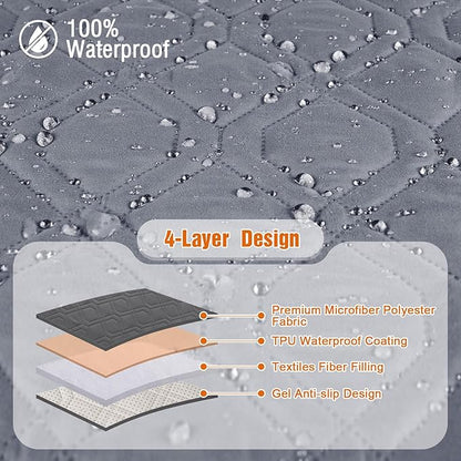 VANSOFY Couch Cover, Waterproof Sofa Covers Washable Slipcover Furniture Protector Couch Seat Covers Non-Slip Couch Cover for Dogs, Pets(Chair, Dark Gray)