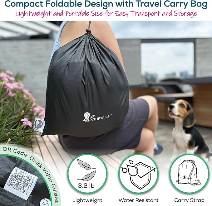 Portable Foldable Dog & Cat Playpen - Indoor Outdoor Travel - Medium Collapsible Pet Play Pen for Small Dogs, Puppies & Kittens - Lightweight Enclosure with Breathable Mesh, Fleece Liner & Carry Bag