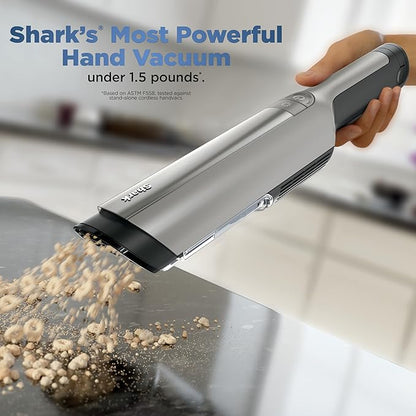 Shark WANDVAC Power PET Cordless Hand Vac, Ultra-Lightweight & Portable with Powerful Suction & Boost Mode, NEW FurFins Tool & Duster Crevice Tool, Designed for Car & Pet Homes, White, WV410WH