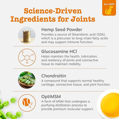 Zesty Paws Mobility Bites Joint Supplement for Dogs - Soft Chews with Glucosamine for Dogs, Chondroitin, & MSM + Vitamins C and E - Hemp - Chicken - 90ct
