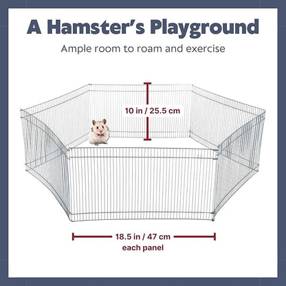 TRIXIE Small Animal Indoor Wire Playpen, Portable Hamster Exercise Pen, 10" Tall