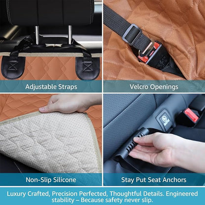 Lassie XL Truck Dog Seat Cover Back Seat with 2 Seat Belts, Dog Car Hammock for Large SUV and Trucks Compatible with F150 F250/Chevrolet Silverado/Ram Pickup/GMC Sierra/Toyota Tundra and Crew Cab