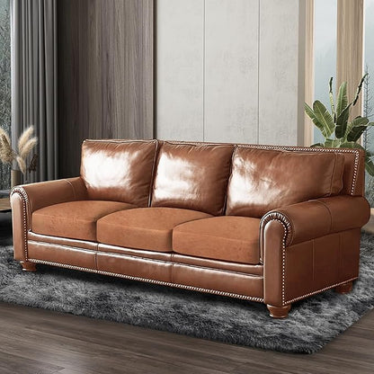 ANARACHON Leather Look Couch Cushion Covers Sofa Seat Slipcovers Sets Couches Furniture Protector for Sectional Armchair Loveseat Pets Kids Stretch Spandex Fabric (3 Cushion Sofa, Pinkish Brown)