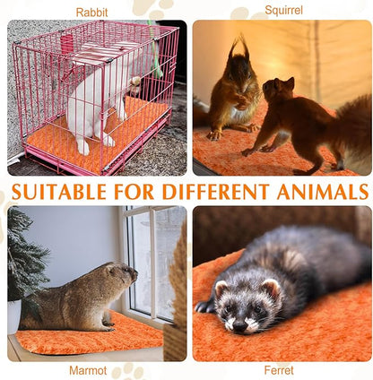 Drydiet 4 Pack Self Warming Cat Pads Self Heating Cat Mat Washable Homeless Dogs Thermal Pads Kennel Pad Reflects Body Heat Warm Crate Bed Mat for Indoor Outdoor Pet(Orange,16 x 20 Inch)
