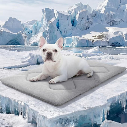 ASENKU Dog Cooling Mat, Portable & Durable Cooling Mat for Dogs, Summer Anti-Slip Breathable Cooling Bed for Small-Medium Dogs up to 35 lbs (French Bulldog, Beagle, Corgi), 32x20 inches, Grey Diamond