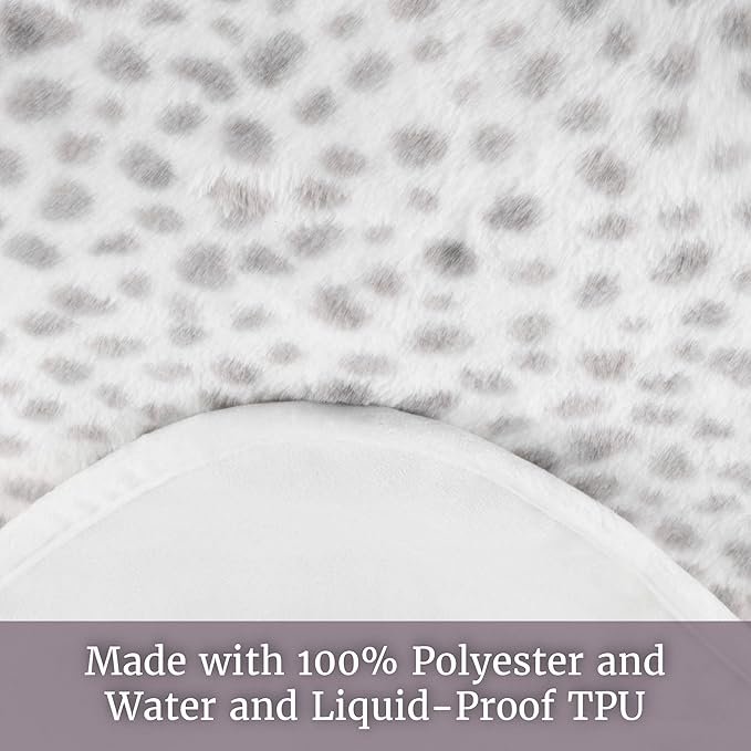 Waterproof Blanket for Bed, Couch, or Car - 60” x 80” Reversible Queen Size Throw Blanket for Reliable Leakproof Furniture Protection - Washable Pet Throws by Lavish Home (Snow Leopard Print)