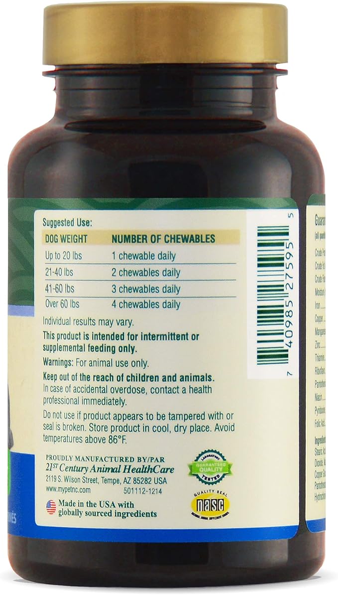 PetNC Natural Care Senior Multi Chewables for Dogs, 60 Count (Pack of 2)
