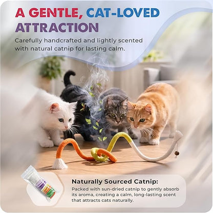 Jozy Cat Chew Rope - 4Pcs Cat Chew Toy with Refillable Natural Catnip - Interactive Kitten Teething Toys for Indoor Kittens - Bite Resistant Cotton Chew Rope Toys for All Breeds (19.6 Inches)