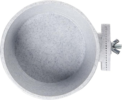 Lixit Quick Lock Removable Cage Bowls for Rabbits, Guinea Pigs, Gerbils, Ferrets, Dogs, Cats, Birds, and Other Small Animals - Made in USA (Gray,20 Ounce), (Pack of 3)