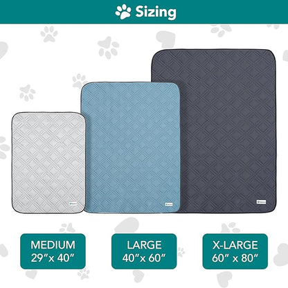 PetAmi Waterproof Cooling Mat for Dog, Premium Pet Cooling Blanket for Bed Crate, Anti Slip Indoor Dog Cool Pad for Sleeping, Q-MAX Large Sofa Couch Cover Mat for Cat, Light Blue, 60x80