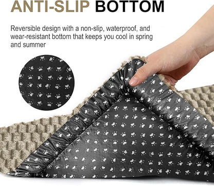 Dog Bed Crate Mat, Soft Durable Washable Anti-Slip Kennel Pad for Dogs & Cats, Reversible (Light Gray, M(30"*20"*1.5"))