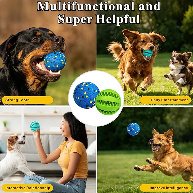 Idepet Dog Toy Ball Tennis Balls for Aggressive Chewers,Nontoxic Bite Resistant Toys ETPU High-Bounce Floating Fetch Toys for Teething for Small Medium Dogs (Blue&Blue, 4 Balls-2.75in)