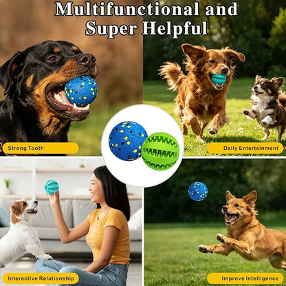 Idepet Dog Toy Ball Tennis Balls for Aggressive Chewers,Nontoxic Bite Resistant Toys ETPU High-Bounce Floating Fetch Toys for Teething for Small Medium Dogs (Blue&Blue, 4 Balls-2.75in)