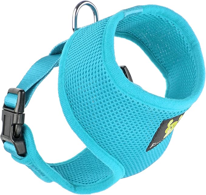 EcoBark Blue Dog Harness - Eco-Friendly Max Comfort Harnesses - Luxurious Soft Mesh Halter - Over The Head Harness Vest- No Pull and No Choke