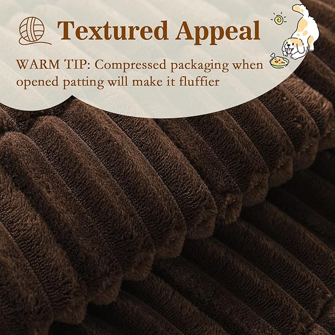 MYSKY HOME Couch Covers for 3 Cushion Sofa Pet Friendly, Couch Cover for Dogs, Sofa Covers for Pets Washable, Soft Non-Slip Sofa Slipcovers Furniture Protector Covers, Chococlate, 27.6" x 70.9"