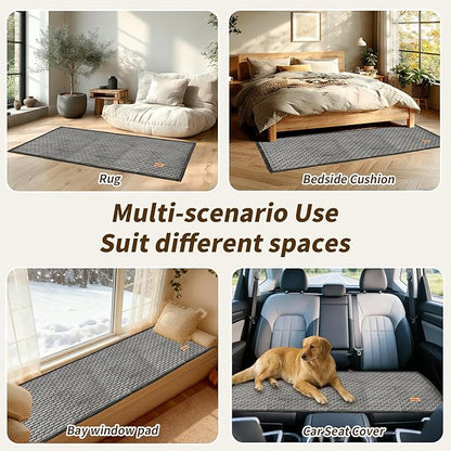 Couch Covers for Dogs Washable, Velvet Dog Couch Cover Protector, Fuzzy Plush Pet Sofa Cover for 3 Cushion Couch, Sofa Covers for Pets(1PC,Dark Grey,27.6"x82.7",3 Seater Sofa Pad Cover)