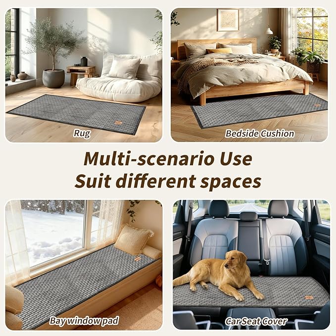 Couch Covers for Dogs Washable, Velvet Dog Couch Cover Protector, Fuzzy Plush Pet Sofa Cover for 3-4 Cushion Couch, Sofa Covers for Pets(1PC,Dark Grey,27.6"x94.5",3-4 Seater Sofa Pad Cover)