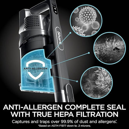 Shark Vertex Cordless Stick Vacuum | Powerful Suction, 60min Runtime, No Hair Wrap | HEPA Filter, XL Dust Cup, DuoClean PowerFins, MultiFLEX Wand | Crevice Tool & Pet Multi-Tool | Silver | IZ464H