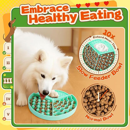Forfon 10 Pack Complete Dog Puzzle Toys Set-Dog Lick Mat & Feeding Bowl with Suction Cups for Small & Medium Breeds,Enrichment Toys for IQ Training & Mentally Stimulating
