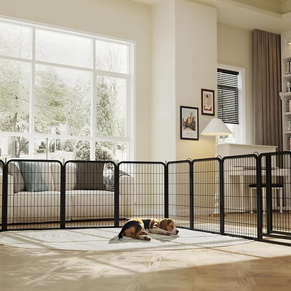 Topeakmart Dog Playpen Outdoor Puppy Exercise Pen Indoor Portable Pet Fence for Yard/RV Camping, 32 Inch 6 Panels