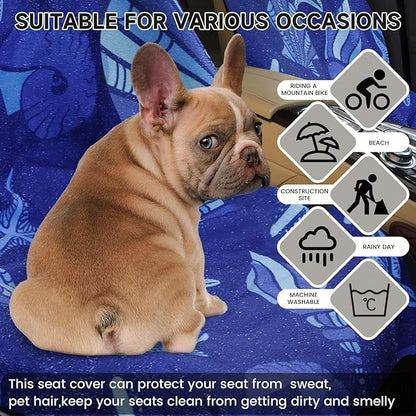 Car Seat Covers 2pcs Waterproof Towel Car Seat Cover Universal Fit for Most Trucks SUV Fitness Athletes Pets Gym and Water Sport，Conch Shells Starfish