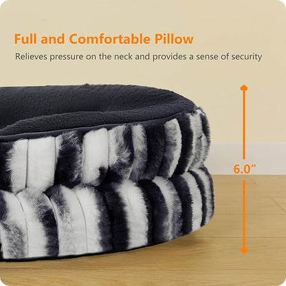 Dwanton Orthopedic Dog Bed for Medium Dogs with Gel Memory Foam, Waterproof Dog Sofa, Washable Pet Bed with Four Sided Bolster Cushion, Removable Cover & Non-Slip Bottom, 36", Tie-dye Gray