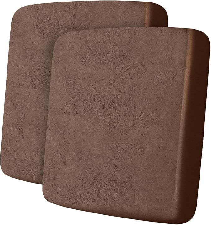 ANARACHON Leather Look Couch Cushion Covers Sofa Seat Slipcovers Sets Couches Furniture Protector for Sectional Armchair Loveseat Pets Kids Stretch Spandex Fabric (2 Cushion Sofa, Brown)