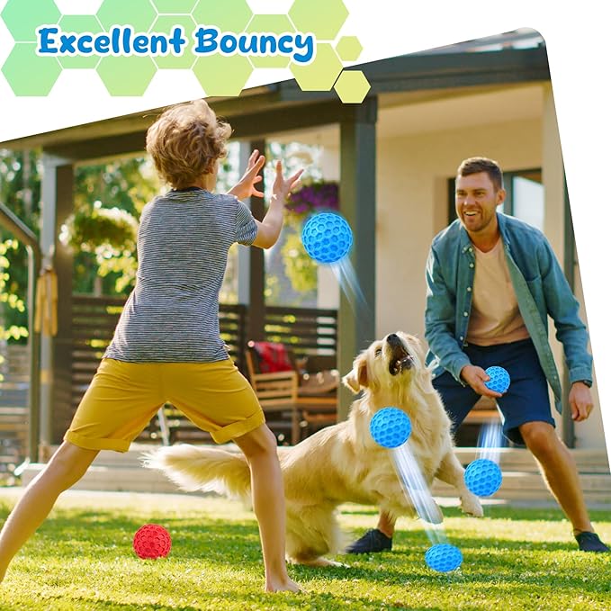 Squeaky Dog Toys for Aggressive Chewers, Indestructible Dog Balls for Aggressive Chewers, Squeaky Balls for Dogs, Interactive Toys for Large Dogs, Funny Heavy Duty Ball