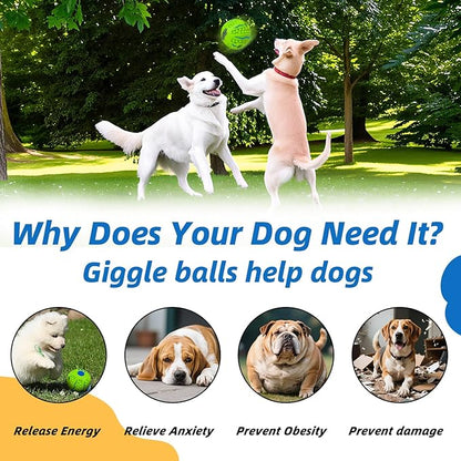 Spiky Interactive Dog Toys Ball, Shaking with Gibbering Sound, for Training, Teeth Cleaning & Herding, Wave, L, 3.94 in (10 cm)